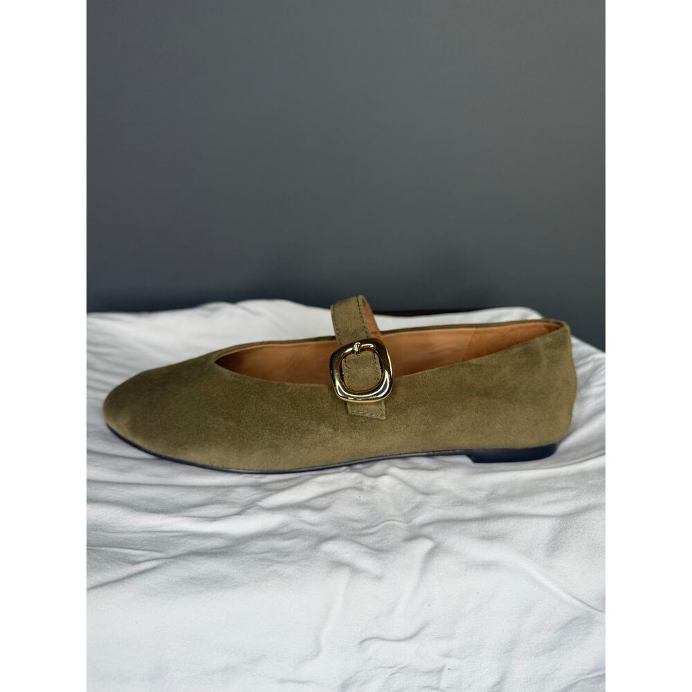Madewell The Remy Mary Jane Flat in Aged Olive Green Suede Size 8 - Picture 13 of 16